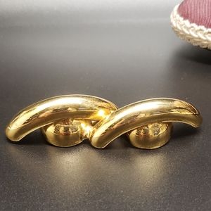 Unique Vintage Gold Tone Abstract Statement Brooch